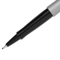 Flair Felt Tip Stick Porous Point Marker Pen, 0.4mm, Black Ink-barrel, Dozen