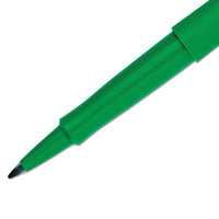 Point Guard Flair Stick Porous Point Pen, Medium 0.7mm, Green Ink-barrel, Dozen