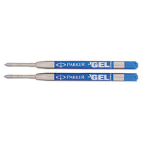 Refill For Parker Retractable Gel Ink Roller Ball Pens, Medium Point, Blue Ink, 2-pack