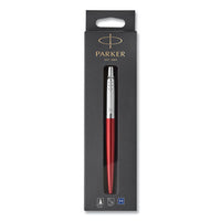 Jotter Ballpoint Pen, Retractable, Medium 0.7 Mm, Blue Ink, Kensington Red/chrome Barrel