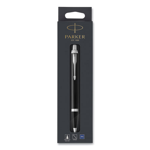 Im Retractable Medium Tip Ballpoint Pen, 0.7 Mm, Blue Ink, Black/chrome Barrel