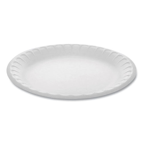 Unlaminated Foam Dinnerware, Plate, 9" Diameter, White, 500-carton