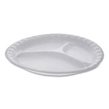 Unlaminated Foam Dinnerware, 3-compartment Plate, 10.25" Diameter, White, 540-carton