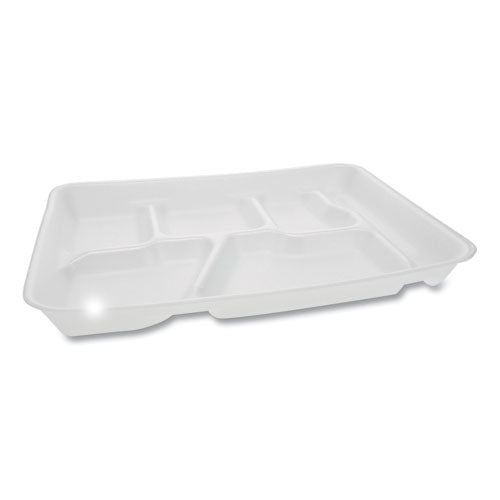 Lightweight Foam School Trays, 6-compartment, 8.5 X 11.5 X 1.25, White, 500-carton