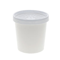 Paper Round Food Container And Lid Combo, 16 Oz, 3.75" X 3.88", White, 250-carton