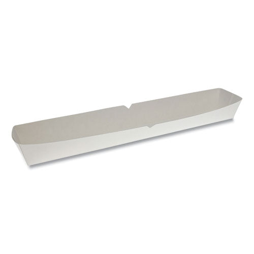 Paper Hot Dog Tray With Perforations, 16 Oz, 12.51 X 2.06 X 1.75, White, 500-carton