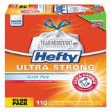 Ultra Strong Tall Kitchen And Trash Bags, 30 Gal, 1.1 Mil, 30" X 33", Black, 222-carton