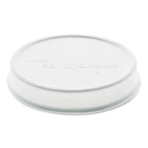 Earthchoice Compostable Fiber-blend Soup Cup Lid, For 8-16 Oz Soup Cups, 4" Diameter, White, 500-carton