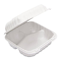 Earthchoice Smartlock Microwavable Hinged Lid Containers, 6 X 6 X 3.1, White, 400-carton