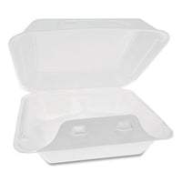 Smartlock Foam Hinged Containers, Medium, 8 X 8.5 X 3, 3-compartment, White, 150-carton
