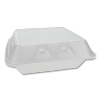Smartlock Vented Foam Hinged Lid Containers, , 9 X 9.25 X 3.25, 3-compartment, White, 150-carton