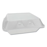 Smartlock Vented Foam Hinged Lid Containers, , 9 X 9.25 X 3.25, 3-compartment, White, 150-carton