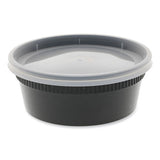 Newspring Delitainer Microwavable Container, 8 Oz, 4.55 X 4.55 X 1.8, Black/clear, Plastic, 240/carton