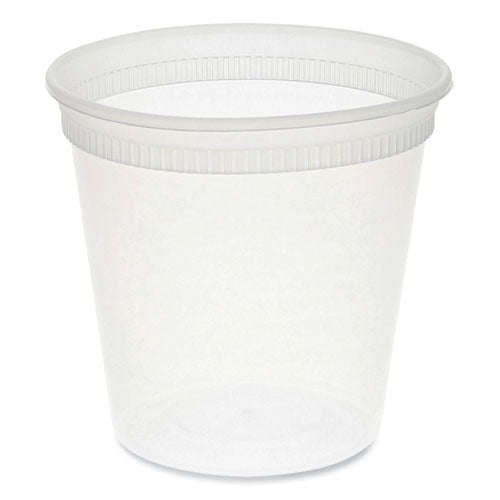 Newspring Delitainer Microwavable Container, 24 Oz, 4.55 X 4.55 X 4.35, Clear, Plastic, 480/carton
