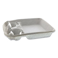 Earthchoice Two-cup Carrier With Food Tray, 8-24 Oz, Two Cups, 200-carton