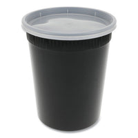 Newspring Delitainer Microwavable Container, 32 Oz, 4.55 X 4.55 X 5.55, Black/clear, Plastic, 240/carton