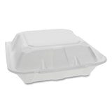 Foam Hinged Lid Containers, Dual Tab Lock, 9.13 X 9 X 3.25, 1-compartment, White, 150-carton