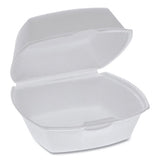 Foam Hinged Lid Containers, Single Tab Lock, 5.13 X 5.13 X 2.5, 1-compartment, White, 500-carton