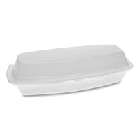 Foam Hinged Lid Containers, Single Tab Lock Hot Dog, 7.25 X 3 X 2, 1-compartment, White, 504-carton