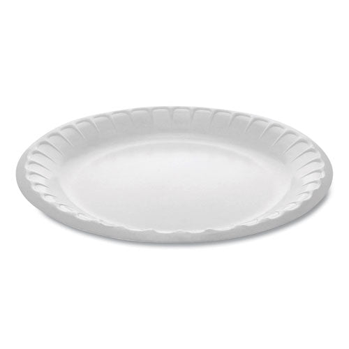 Laminated Foam Dinnerware, Plate, 8.88" Diameter, White, 500-carton