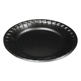 Laminated Foam Dinnerware, Plate, 9" Diameter, Black, 500-carton