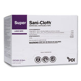 Super Sani-cloth Individually Wrapped Germicidal Disposable Wipes, Large, 5 X 8, Unscented, White, 50-pack