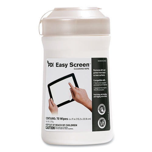 Pdi Easy Screen Cleaning Wipes, 9 X 6, White, 70-pack