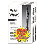 Wow! Retractable Ballpoint Pen Value Pack, Medium 1 Mm, Black Ink-barrel, 36-pack
