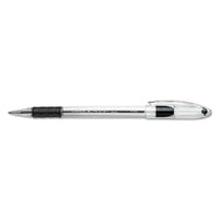 R.s.v.p. Stick Ballpoint Pen, Fine 0.7mm, Black Ink, Clear-black Barrel, Dozen