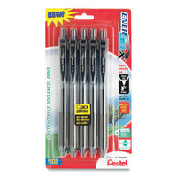 Energel-x Gel Pen, Retractable, Medium 0.7 Mm, Black Ink, Black Barrel, 5-pack