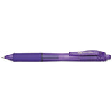 Energel-x Retractable Gel Pen, 0.7 Mm Metal Tip, Violet Ink-barrel, Dozen