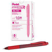 Energel-x Gel Pen, Retractable, Bold 1 Mm, Red Ink, Translucent Red Barrel, Dozen