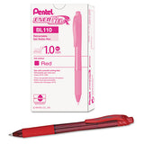 Energel-x Gel Pen, Retractable, Bold 1 Mm, Red Ink, Translucent Red Barrel, Dozen