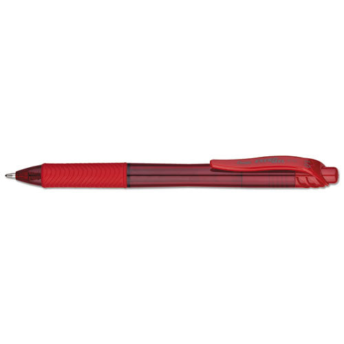 Energel-x Gel Pen, Retractable, Bold 1 Mm, Red Ink, Translucent Red Barrel, Dozen