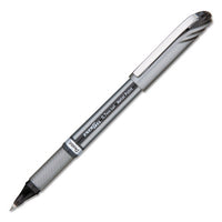 Energel Nv Stick Gel Pen, 0.7 Mm Metal Tip, Black Ink, Gray Barrel, Dozen