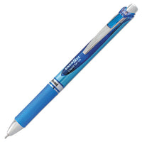 Energel Rtx Retractable Gel Pen, Fine 0.5 Mm, Blue Ink, Silver-blue Barrel