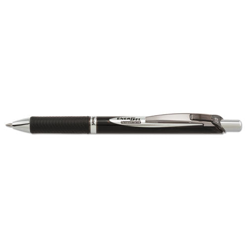 Energel Pro Retractable Gel Pen, Medium 0.7mm, Black Ink, Black Barrel