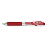 Wow! Retractable Gel Pen, Medium 0.7 Mm, Red Ink, Clear-red Barrel, Dozen