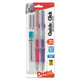 Quick Click Mechanical Pencil, 0.7 Mm, Hb (#2.5), Black Lead, Assorted Barrel Colors, 2-pack