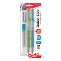 Quick Click Mechanical Pencil, 0.7 Mm, Hb (#2.5), Black Lead, Assorted Barrel Colors, 2-pack