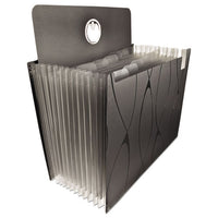 Sliding Cover Expanding File, 4" Expansion, 13 Sections, 1-6-cut Tab, Letter Size, Black