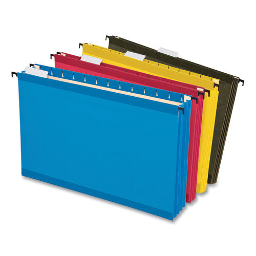 Surehook Hanging Pocket File, Legal Size, 1-5-cut Tab, Assorted, 4-pack