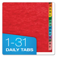 Expanding Desk File, 31 Dividers, Dates, Letter-size, Red Cover