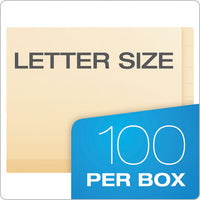 Manila Laminated Spine Shelf File Folders, Straight Tab, Letter Size, 100-box