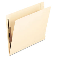 Manila Laminated End Tab Folders With Two Fasteners, Straight Tab, Letter Size, 11 Pt. Manila, 50-box