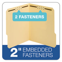 Top Tab 2-fastener Folder, 1-3-cut Tabs, Letter Size, Manila, 50-box
