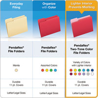 Colored File Folders, 1-3-cut Tabs, Letter Size, Blue-light Blue, 100-box