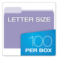 Colored File Folders, 1-3-cut Tabs, Letter Size, Lavender-light Lavender, 100-box