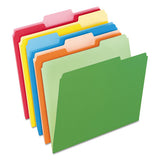 Colored File Folders, 1-3-cut Tabs, Letter Size, Yellowith Light Yellow, 100-box