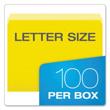 Colored File Folders, Straight Tab, Letter Size, Yellowith Light Yellow, 100-box